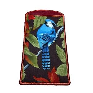 NEW Handmade Eyeglass Case Foliage Background Blue Jay Front Cardinal Back